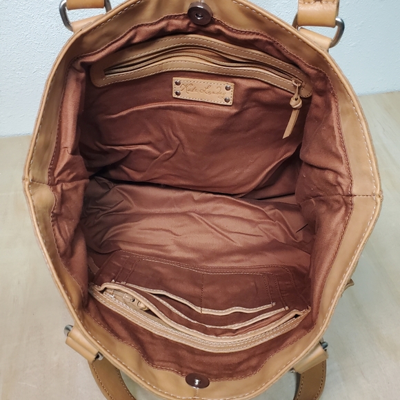 Kate Landry Natural Leather Moto Tote Bag - Picture 8 of 12